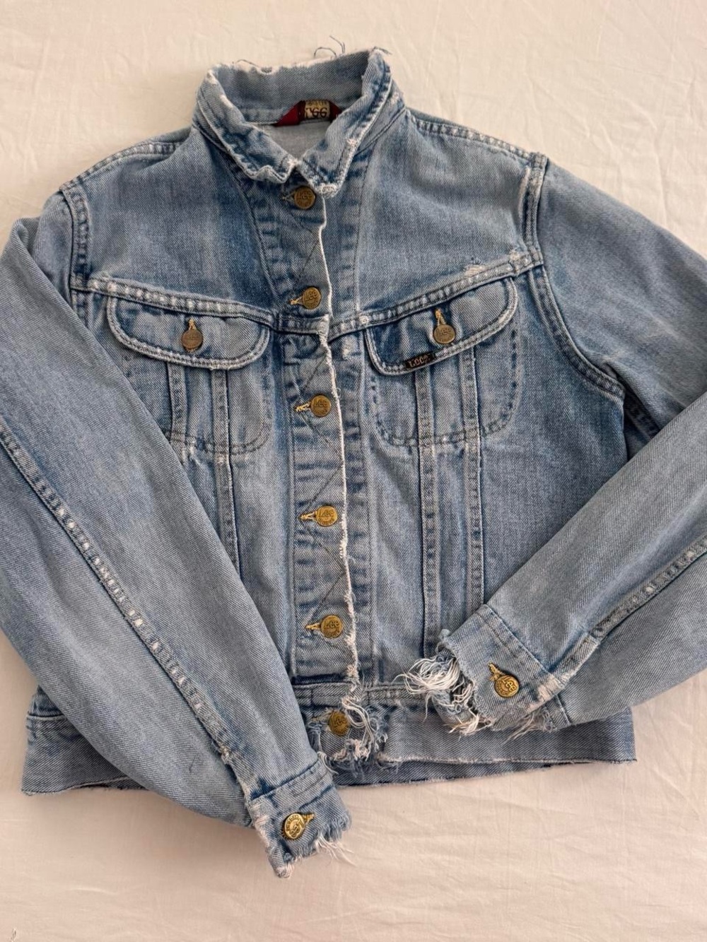 Distressed Light Blue Denim Jacket - Women's